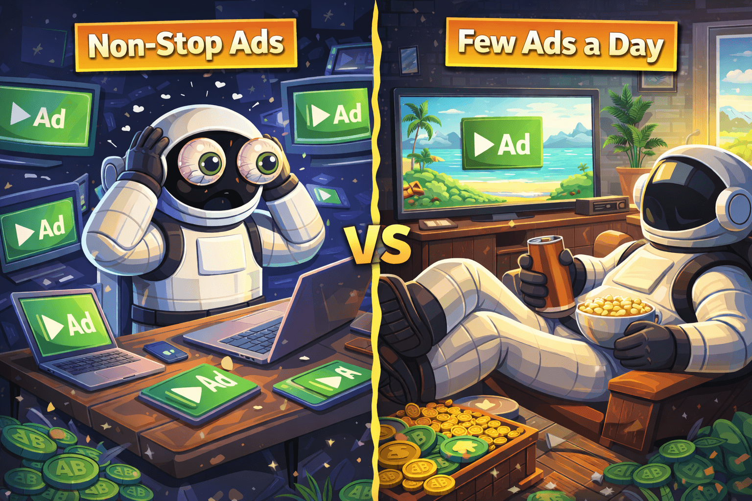 How Much AB Can You Earn Watching Ads? Every Cadence Compared