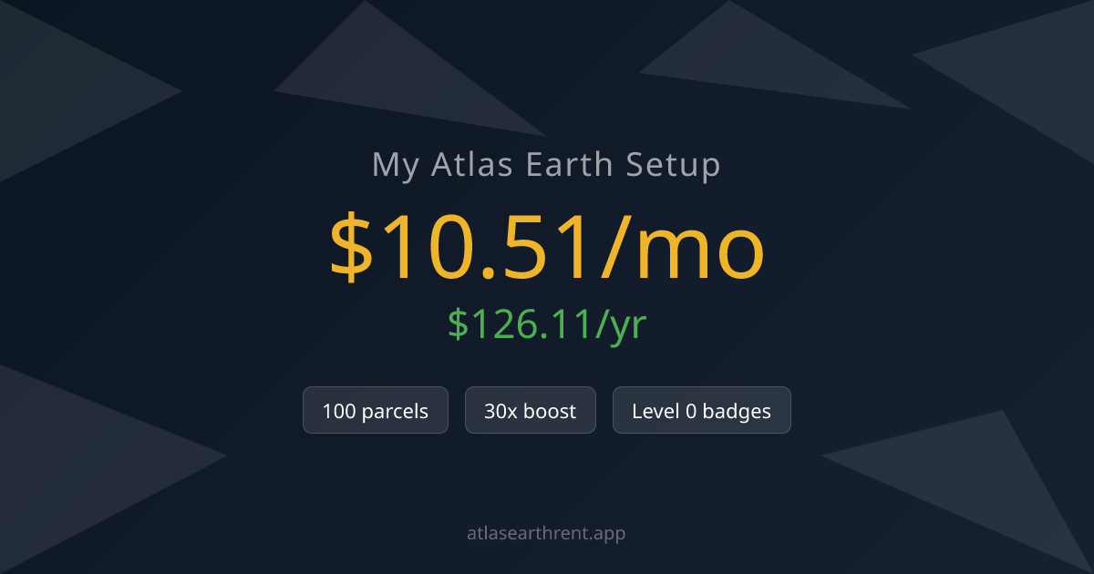 My Atlas Earth earnings card